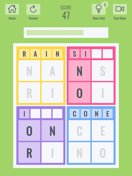 Brainy four: Four letter words - عکس بازی موبایلی اندروید