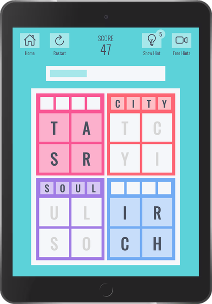 Brainy four: Four letter words - عکس بازی موبایلی اندروید