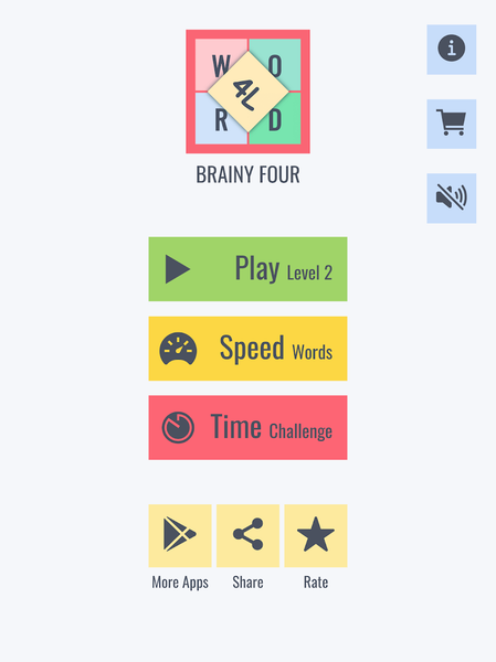 Brainy four: Four letter words - عکس بازی موبایلی اندروید