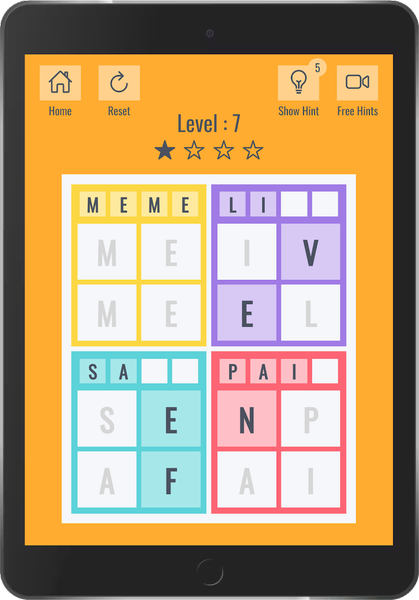 Brainy four: Four letter words - عکس بازی موبایلی اندروید