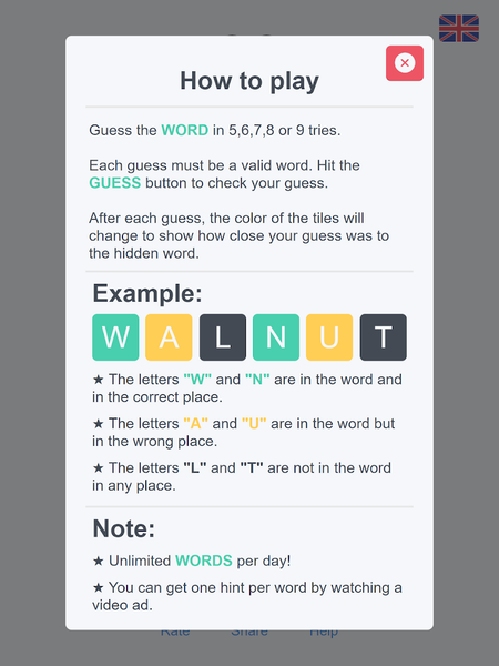Woriddle! Word Guess Challenge - Gameplay image of android game