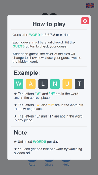 Woriddle! Word Guess Challenge - Gameplay image of android game