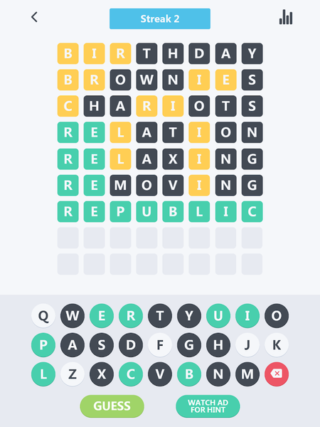 Woriddle! Word Guess Challenge - Gameplay image of android game