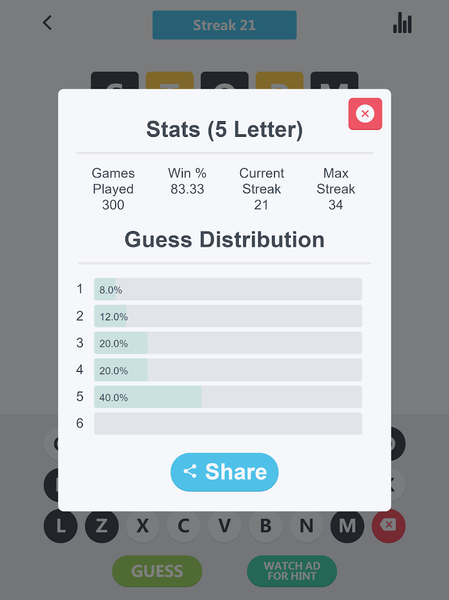 Woriddle! Word Guess Challenge - Gameplay image of android game
