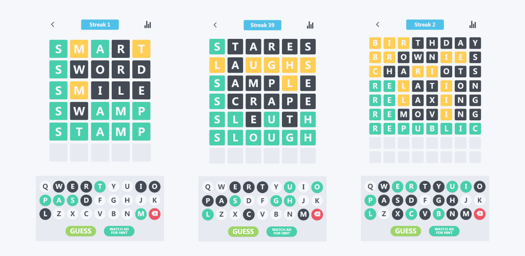 Woriddle! Word Guess Challenge - Gameplay image of android game