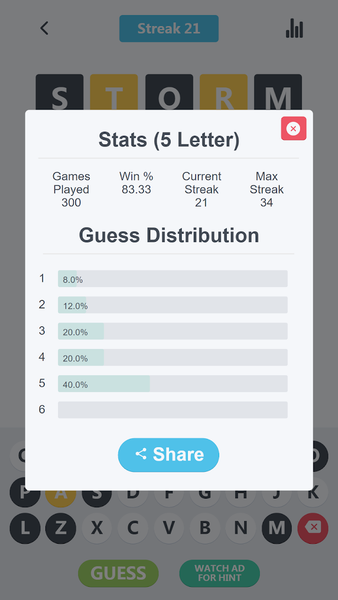 Woriddle! Word Guess Challenge - Gameplay image of android game