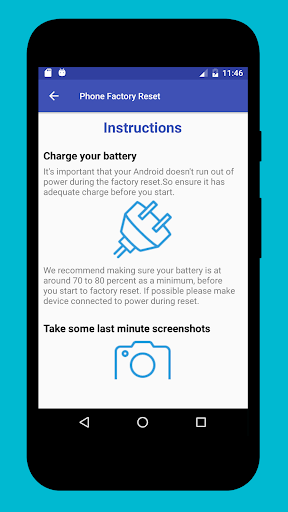 Phone Factory Reset - Image screenshot of android app