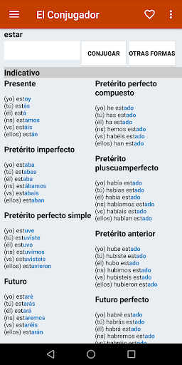 El Conjugador - Image screenshot of android app