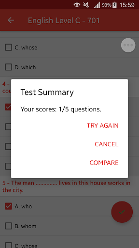 English Level Test - عکس برنامه موبایلی اندروید