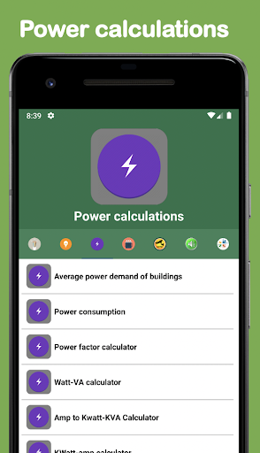 Electrical Calculations - عکس برنامه موبایلی اندروید