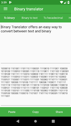 Binary Translator - عکس برنامه موبایلی اندروید