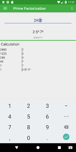 Prime Factorization - Image screenshot of android app
