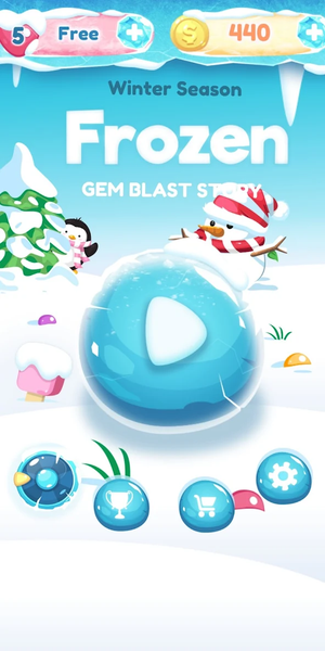 Winter Frozen Season Gem Blast - Gameplay image of android game