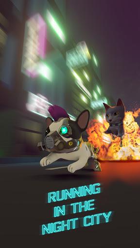 CyberDogs - Cyberpunk Runner - Gameplay image of android game