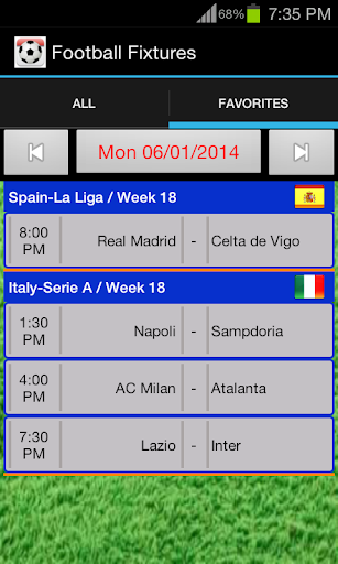 Football Fixtures - Image screenshot of android app