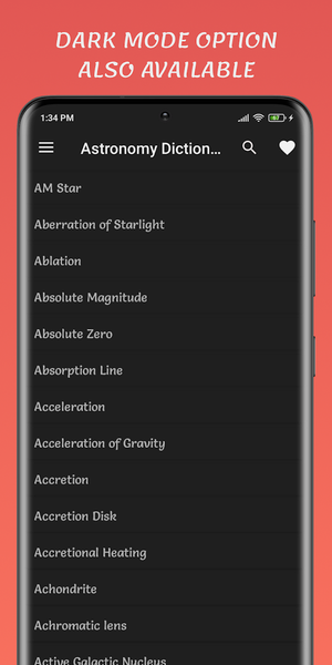 Astronomy Dictionary - عکس برنامه موبایلی اندروید
