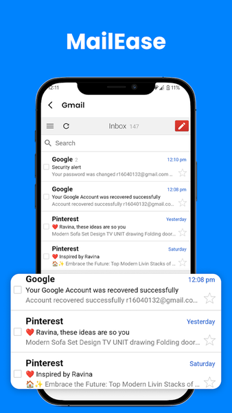 MailEase - Fast & Secure Mail - عکس برنامه موبایلی اندروید