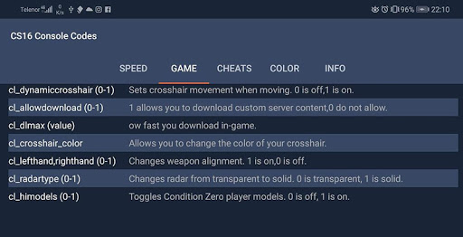 CS 1.6 Console Codes for Android - Download