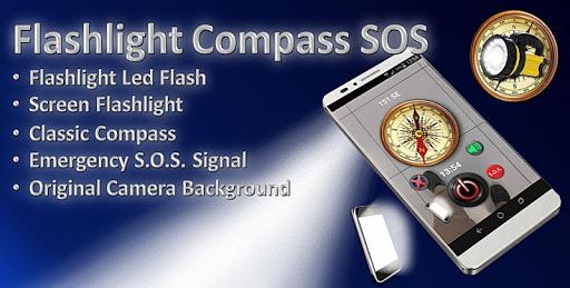 Flashlight Compass SOS - عکس برنامه موبایلی اندروید