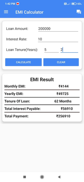 EMI Calculator - عکس برنامه موبایلی اندروید