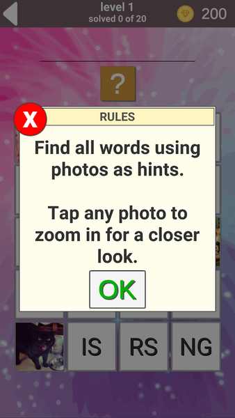 900 words - Gameplay image of android game