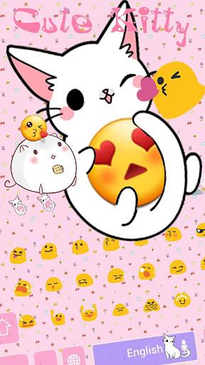 CUTE PINK KITTY Live Wallpaper Theme - Image screenshot of android app