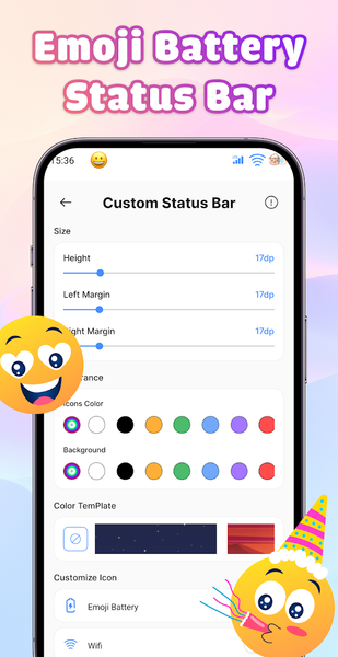 Emoji Battery: Widget Bar - عکس برنامه موبایلی اندروید