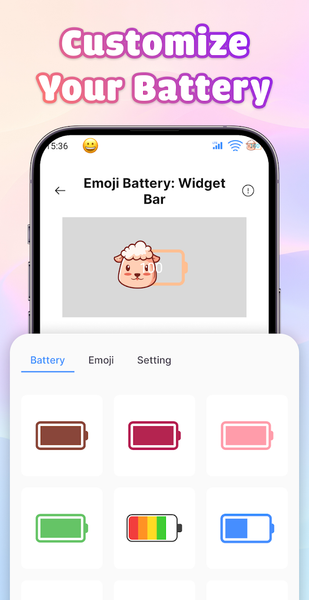 Emoji Battery: Widget Bar - Image screenshot of android app