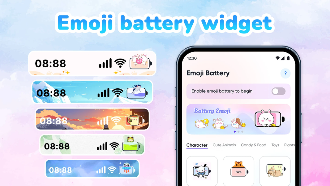 Emoji Battery: Status Bar - عکس برنامه موبایلی اندروید