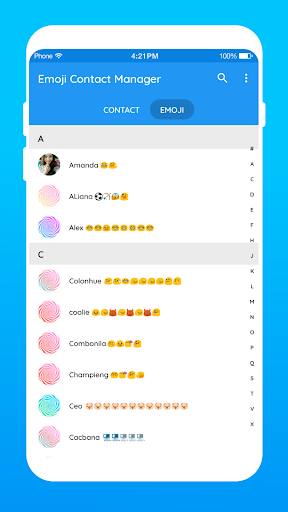 Emoji Contact: Contact Emoji Maker - عکس برنامه موبایلی اندروید
