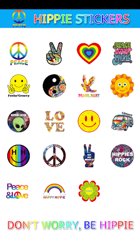 Hippie Sticker- Emoji Keyboard - عکس برنامه موبایلی اندروید