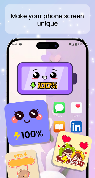 Emoji Battery Widget: Offline - عکس برنامه موبایلی اندروید