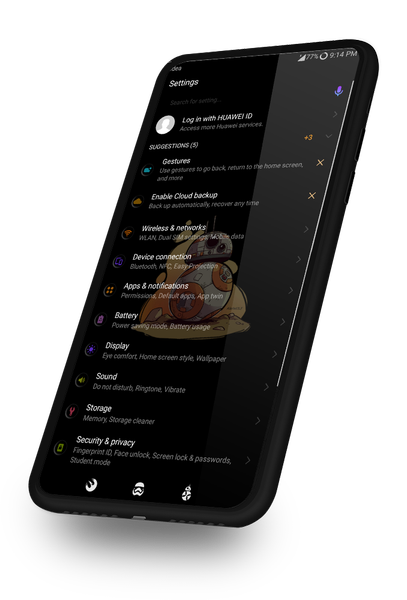 Star Warriors Dark UI EMUI 5/8 - Image screenshot of android app