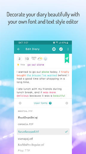 POPdiary - diary, journal - عکس برنامه موبایلی اندروید