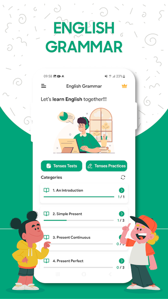English Grammar (Tenses Test) - عکس برنامه موبایلی اندروید