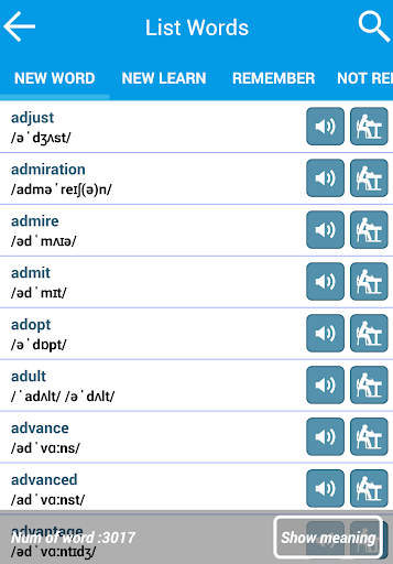 English Vocabulary 3000 Words - Image screenshot of android app