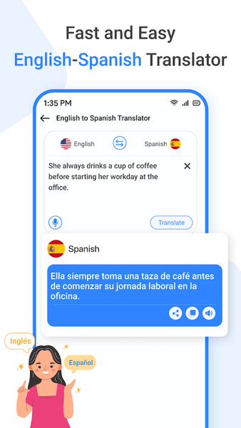 English to Spanish Translator - عکس برنامه موبایلی اندروید