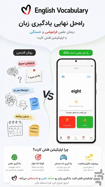 فلش کارت لغات انگلیسی - Image screenshot of android app