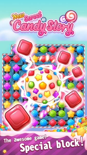 New Sweet Candy Story: Puzzle - Gameplay image of android game