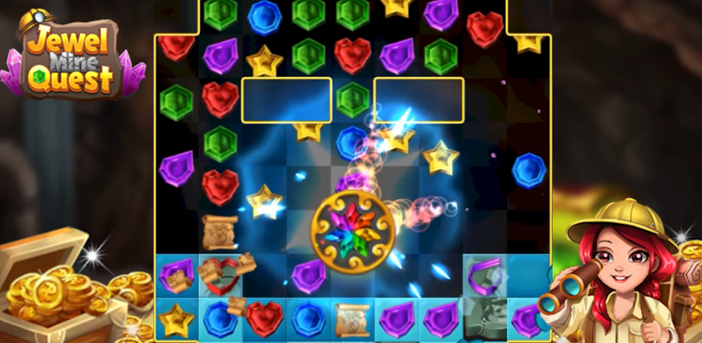 Jewel Mine Quest: Match-3 - Gameplay image of android game