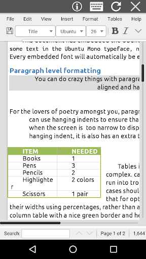 AndroDOC editor for Doc & Word - Image screenshot of android app