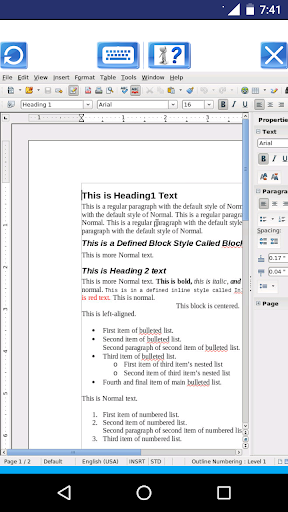 AndroWriter document editor - عکس برنامه موبایلی اندروید