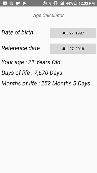 Age & Time Calculator - Image screenshot of android app