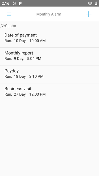 Monthly Alarm - Image screenshot of android app