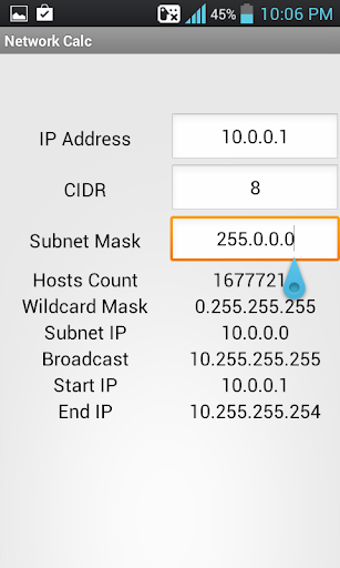 Network IP  Calculator - Image screenshot of android app
