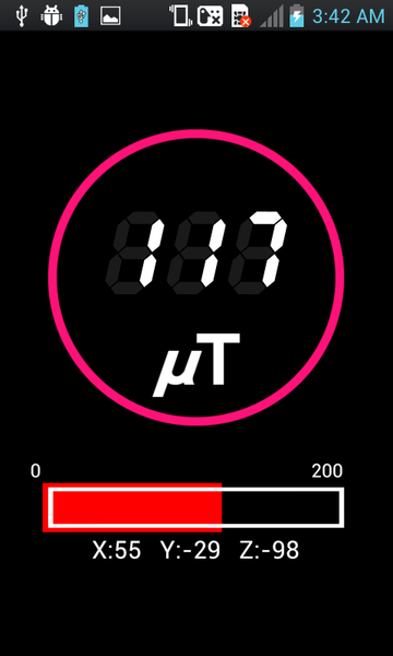 Magnetic field meter - Image screenshot of android app