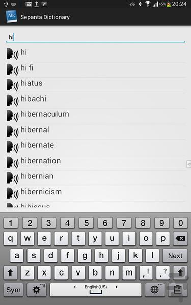 Sepanta Dictionary - Image screenshot of android app