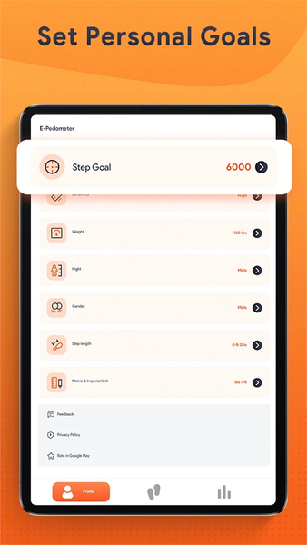 E-Pedometer: Step Tracker - عکس برنامه موبایلی اندروید