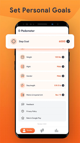 E-Pedometer: Step Tracker - عکس برنامه موبایلی اندروید