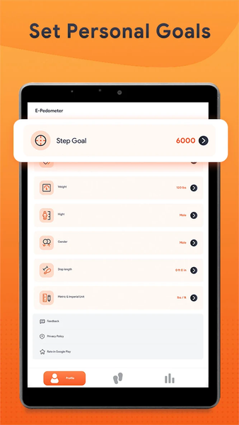 E-Pedometer: Step Tracker - عکس برنامه موبایلی اندروید